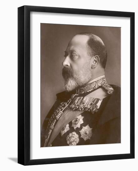 Edward VII British Royalty Head and Shoulders Profile of King-null-Framed Photographic Print