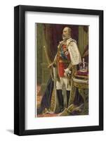 Edward VII British Royalty in His Coronation Robes-null-Framed Photographic Print