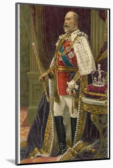 Edward VII British Royalty in His Coronation Robes-null-Mounted Photographic Print