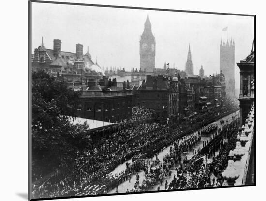 Edward VII's Coronation Procession with the Parliament Buildings in the Background-Russel-Mounted Photographic Print