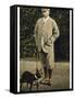 Edward VII Stands Regally with His French Bulldog-null-Framed Stretched Canvas