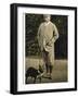 Edward VII Stands Regally with His French Bulldog-null-Framed Photographic Print