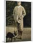 Edward VII Stands Regally with His French Bulldog-null-Mounted Photographic Print