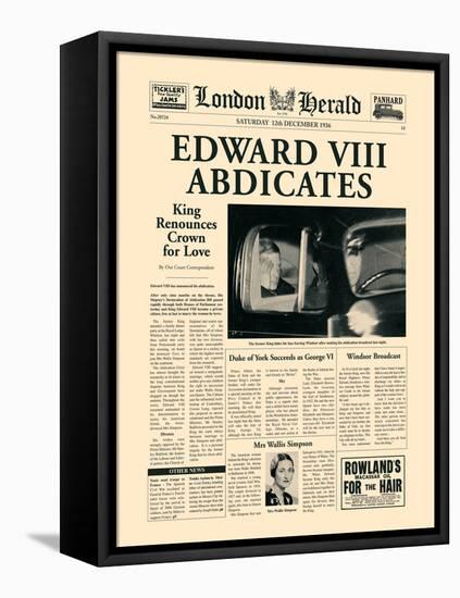 Edward VIII Abdicates-The Vintage Collection-Framed Stretched Canvas