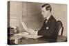 Edward Viii Working in His Office at St. Jamess Palace, London, 1936-null-Stretched Canvas