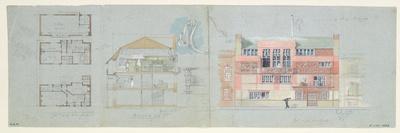 Front Elevation and Section for House and Studio for Frank Miles-Edward William Godwin-Giclee Print