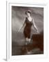 Edwardian Bathing Beauty Miss M. Odell Wears a "V"-Neck One-Piece Bathing Costume-null-Framed Photographic Print