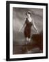Edwardian Bathing Beauty Miss M. Odell Wears a "V"-Neck One-Piece Bathing Costume-null-Framed Photographic Print
