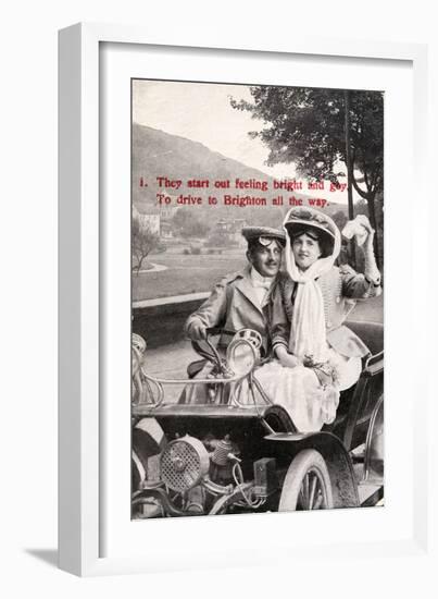 Edwardian Car Verse Postcard-null-Framed Giclee Print