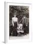 Edwardian Couple with Two Pug Dogs in a Garden-null-Framed Photographic Print