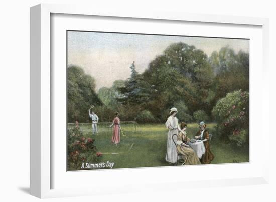 Edwardian Garden Scene-null-Framed Art Print