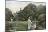 Edwardian Garden Scene-null-Mounted Art Print