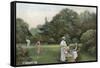 Edwardian Garden Scene-null-Framed Stretched Canvas