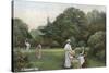 Edwardian Garden Scene-null-Stretched Canvas