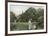 Edwardian Garden Scene-null-Framed Premium Giclee Print