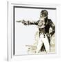 Edwardian Gentleman Duelling with a Pistol-Richard Hook-Framed Giclee Print