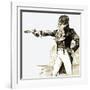 Edwardian Gentleman Duelling with a Pistol-Richard Hook-Framed Giclee Print