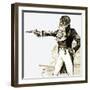 Edwardian Gentleman Duelling with a Pistol-Richard Hook-Framed Giclee Print