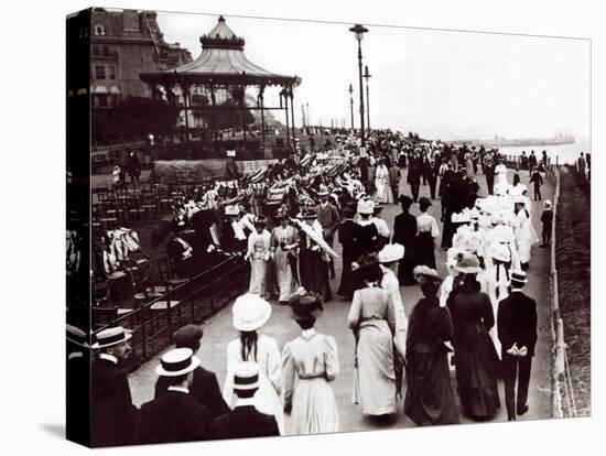 Edwardian Ladies and Gentleman Walk up and Down the Promenade, 1905-null-Stretched Canvas