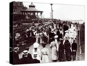 Edwardian Ladies and Gentleman Walk up and Down the Promenade, 1905-null-Stretched Canvas