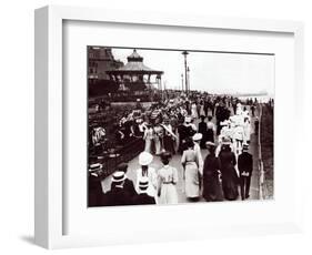 Edwardian Ladies and Gentleman Walk up and Down the Promenade, 1905-null-Framed Photographic Print