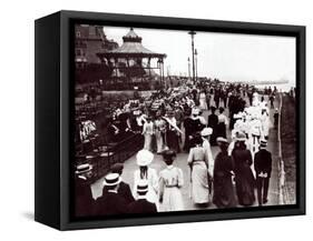 Edwardian Ladies and Gentleman Walk up and Down the Promenade, 1905-null-Framed Stretched Canvas