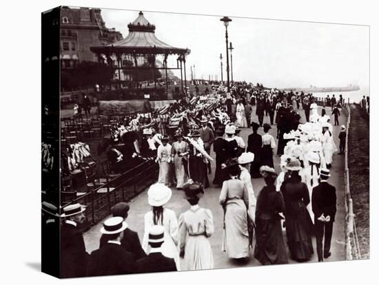 Edwardian Ladies and Gentleman Walk up and Down the Promenade, 1905-null-Stretched Canvas