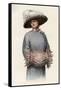 Edwardian Lady with Muff Designed by Mrs Ralston-null-Framed Stretched Canvas