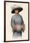 Edwardian Lady with Muff Designed by Mrs Ralston-null-Framed Art Print