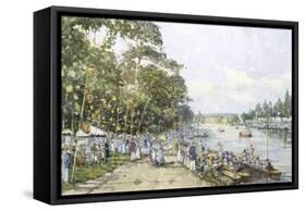 Edwardian Summer, Henley Regatta, c.1908-John Sutton-Framed Stretched Canvas