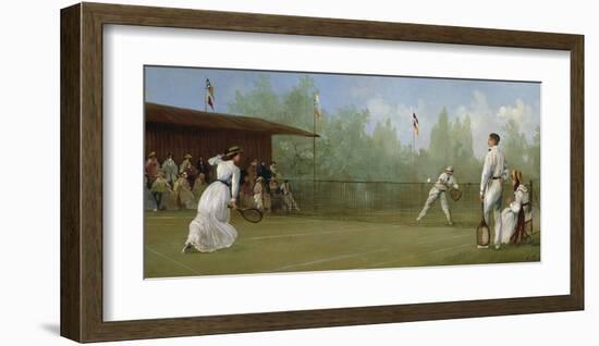 Edwardian Tennis Scene-20th Century Italian School -Framed Premium Giclee Print