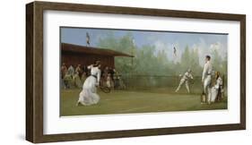 Edwardian Tennis Scene-20th Century Italian School -Framed Premium Giclee Print