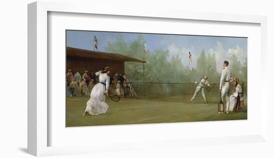 Edwardian Tennis Scene-20th Century Italian School -Framed Premium Giclee Print