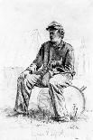 Drummer Boy Taking a Rest During the Civil War-Edwin Austin Forbes-Mounted Giclee Print