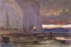 Beach and Cliffs, 19th Century-Edwin Ellis-Framed Stretched Canvas