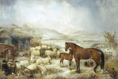 The Farmyard in Winter-Edwin Frederick Holt-Framed Stretched Canvas