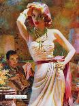 The Facts of Life - Saturday Evening Post "Leading Ladies", January 4, 1958 pg.21-Edwin Georgi-Framed Stretched Canvas