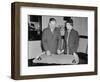 Edwin H. Dressel and Nellie Tayloe Ross discuss the United States gold reserve, 1937-Harris & Ewing-Framed Photographic Print