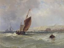 Trawling off Gorleston Harbour, Norfolk (Oil on Canvas)-Edwin Hayes-Giclee Print