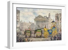Edwin Hughes Passing the Royal Exchange, City of London, 1847-null-Framed Giclee Print