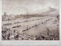 The Fleet of the City Steamboats Passing in Review Order Off Chelsea, London, C1860-Edwin Jewitt-Giclee Print