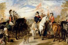 Queen Victoria and the Duke of Wellington reviewing the Life Guards, 1839-Edwin Landseer-Giclee Print