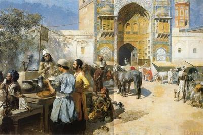 &#039;An Open-Air Restaurant, Lahore, C1889&#039; Giclee Print - Edwin Lord Weeks | AllPosters.com