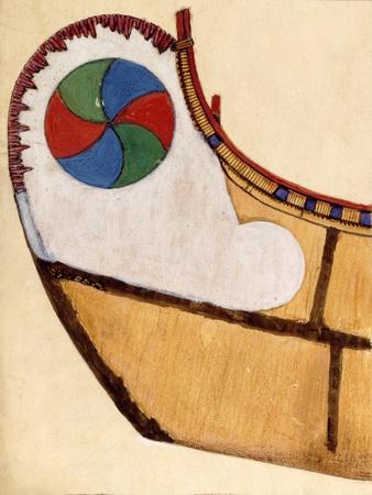 Six-Rayed Disc Decorating an Adney Drawing of a Canoe