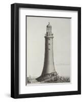 Edystone Lighthouse Engraved by Edward Rooker-Henry Winstanley-Framed Giclee Print