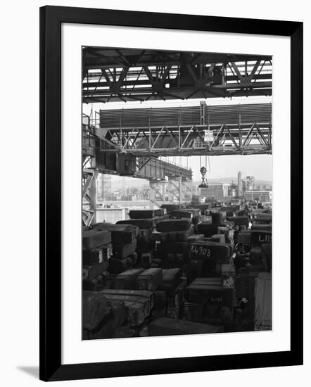 Eectromagnet Above Steel Ingots, Park Gate Iron and Steel Co, Rotherham, South Yorkshire, 1964-Michael Walters-Framed Photographic Print