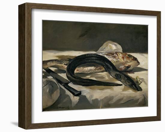 Eel and Red Mullet, 1864-Edouard Manet-Framed Giclee Print