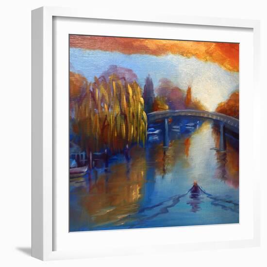 Eel Pie Island  2020  (oil on canvas)-Lee Campbell-Framed Giclee Print