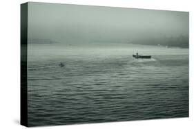 Eerie Look at Boats on the Hudson River in NYC-null-Stretched Canvas