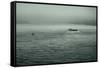 Eerie Look at Boats on the Hudson River in NYC-null-Framed Stretched Canvas